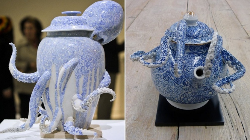 ศิลปินมือปั้นชาวญี่ปุ่นเนรมิต ‘กาน้ำชาปลาหมึกโบราณ’ จากแรงบันดาลใจในศตวรรษที่ 14