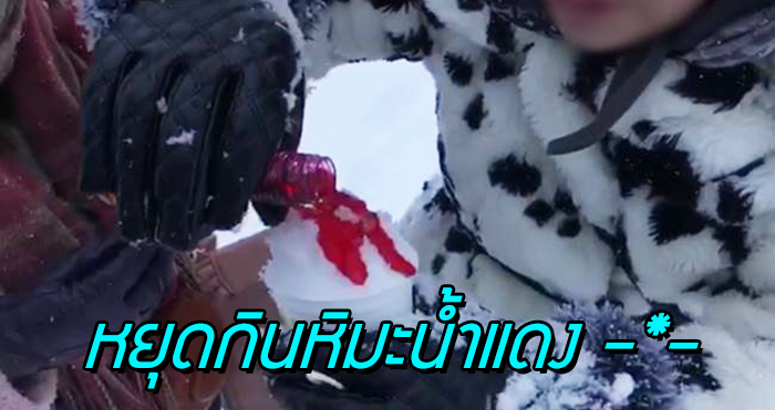 เจ้าหน้าที่ขอร้อง คนไทยเที่ยวญี่ปุ่น ได้โปรดอย่าเอาน้ำแดงราดหิมะกินเลย เห็นแล้วเจ็บหัวนิ!!